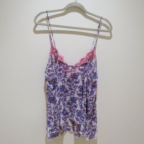 INTIMATELY FREE PEOPLE Pretty Little Thing Lace Trim Cami Top in Purple - Size L - Picture 10 of 14